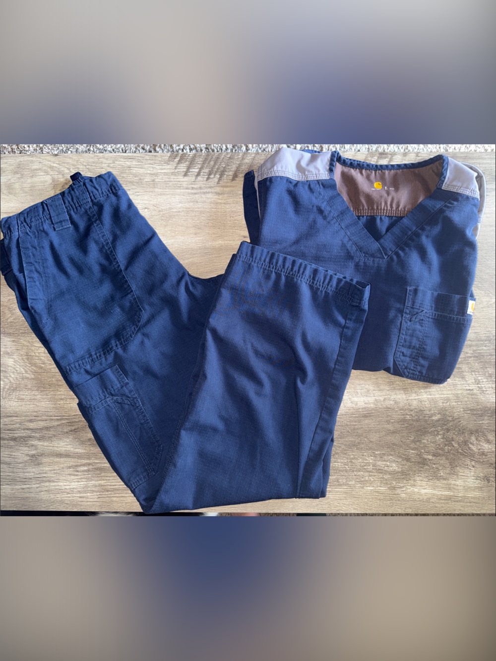 Carhartt Navy Work Scrub Top and Pants Set